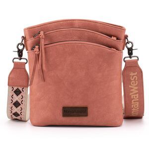 8296 Multi Zip CCW Pocket Large Crossbody Bag With Adjustable Guitar Strap